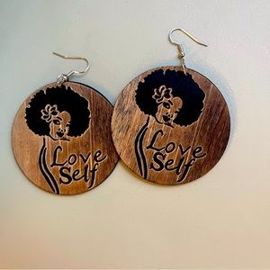 African Themed Handmade & Painted Fashion Wooden Earrings